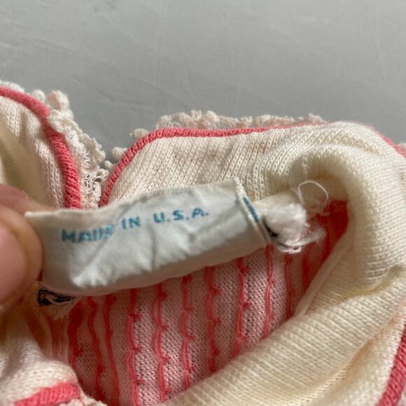 Vintage Lord & Taylor Pink Diamond Textured Peter Pan Collared Top - Picture 5 of 7